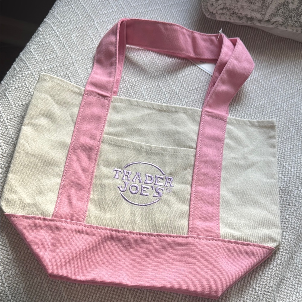 Pink and Cream Tote Bag- LIMITED EDITION & VIRAL TRADER JOES BAG! 😍😍😍😍😍😍😍😍😍😍😍😍😍